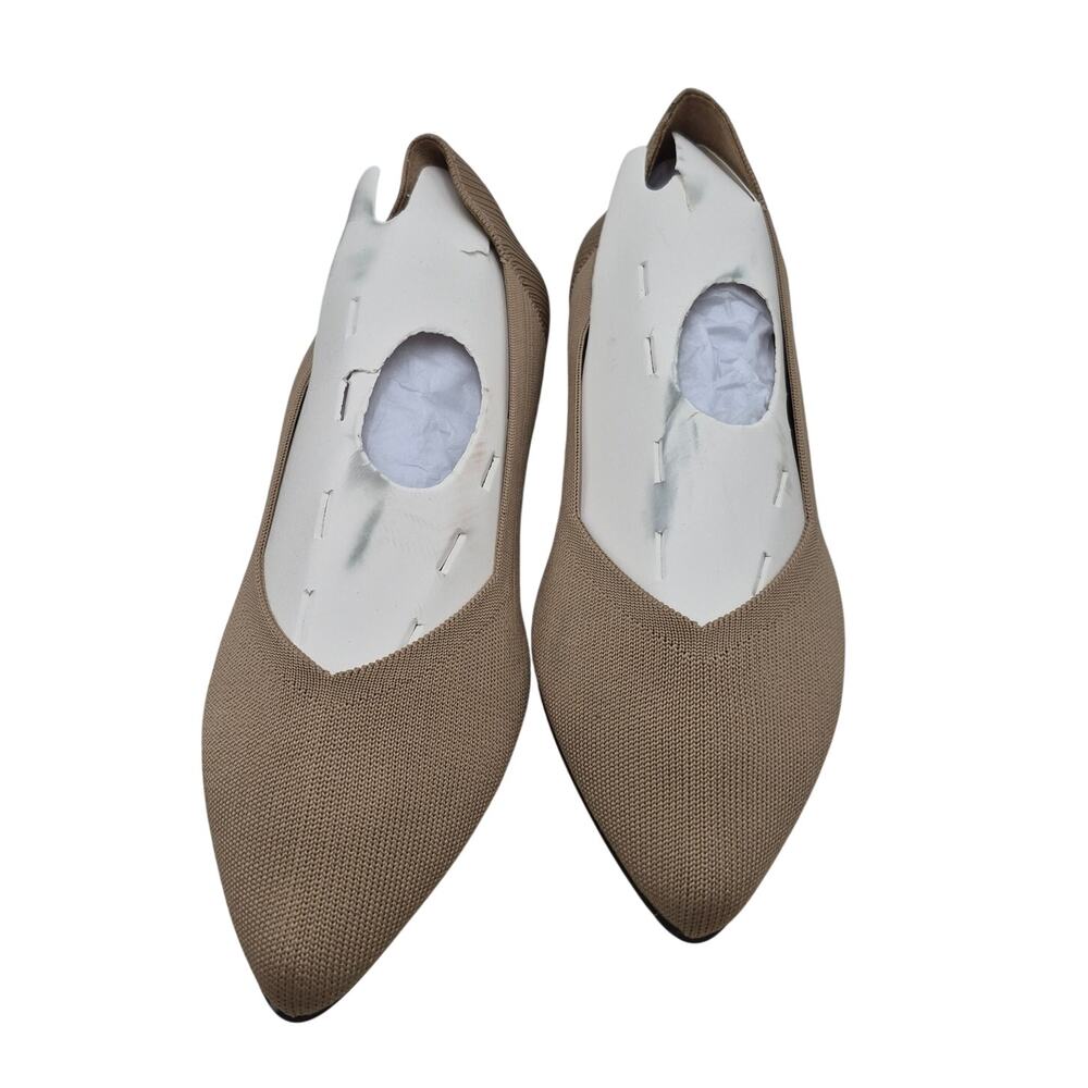 NEW MIA Kerri Dark Sand Tan Woven Stretch Knit Pointed Toe Ballet Flats size 8.5